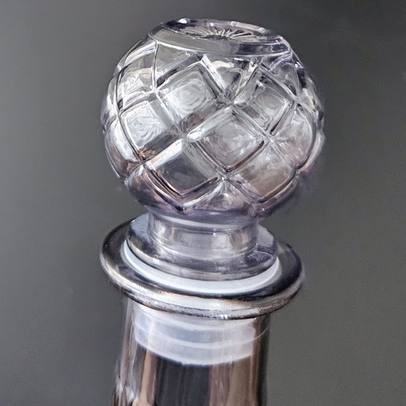Glass Decanter With Stopper Round Base Clear Gray - Picture 2 of 5